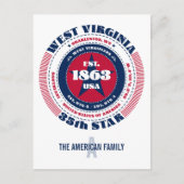 West Virginia, Charleston, WV, Patriottisch, Monog Briefkaart (Voorkant)