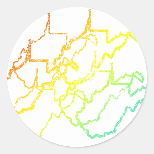 west virginia chill blur ronde sticker (Voorkant)