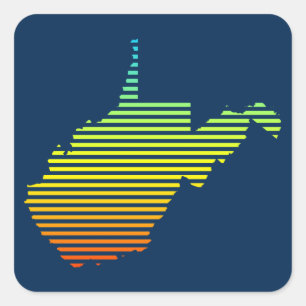 west virginia chill fade vierkante sticker