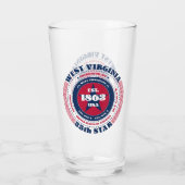 West Virginia Circular Typography Design Glas (Achterkant)