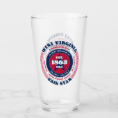 West Virginia Circular Typography Design Glas (Voorkant)