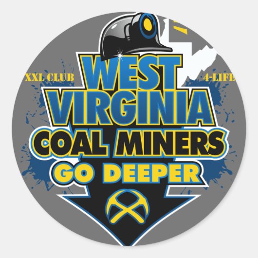 WEST VIRGINIA COAL MINERS GAAN DEEPER RONDE STICKER (Voorkant)