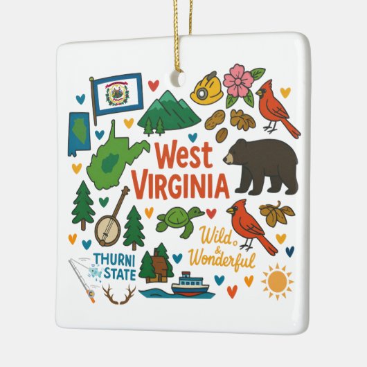 West Virginia Custom Family Trip Christmas Keramisch Ornament (Links)