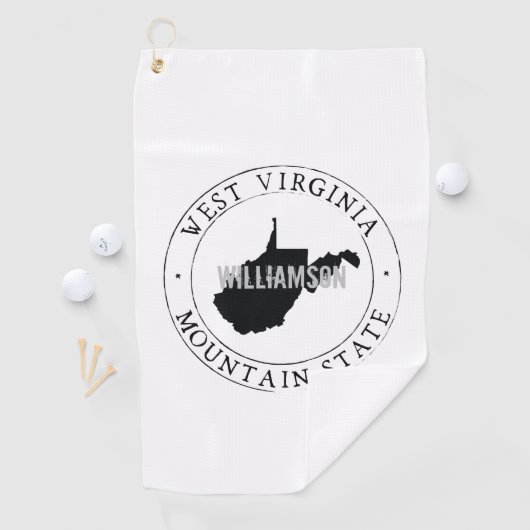 West Virginia Custom Golf Towel Golfhanddoek (Insitu)