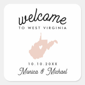 WEST VIRGINIA Destination Weduwen OM HET EVEN WELK Vierkante Sticker