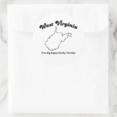 West Virginia - Een grote familie letterlijk Ronde Sticker (Tas)