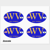 West Virginia* Europese stijl ovale Sticker (Vel)