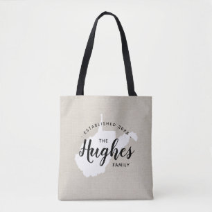 West Virginia Family Monogram State Canvas tas