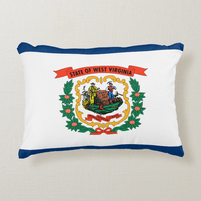 West Virginia Flag Decoratief Kussen (Voorkant)