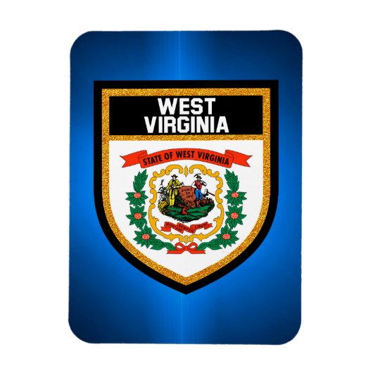 West Virginia Flag Magneet (Verticaal)