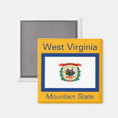 West Virginia Flag Magnet (Voorkant / Achterkant)