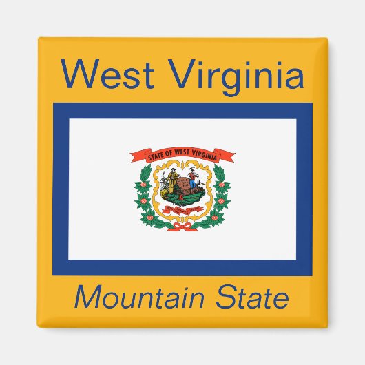West Virginia Flag Magnet (Voorkant)