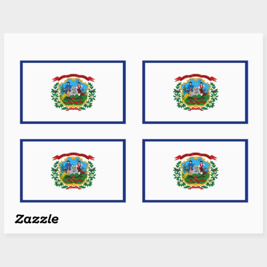 West Virginia Flag Rechthoekige Sticker (Vel)