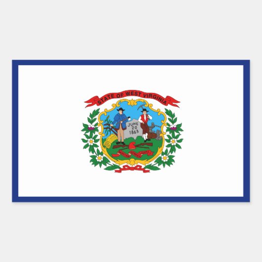 West Virginia Flag Rechthoekige Sticker (Voorkant)