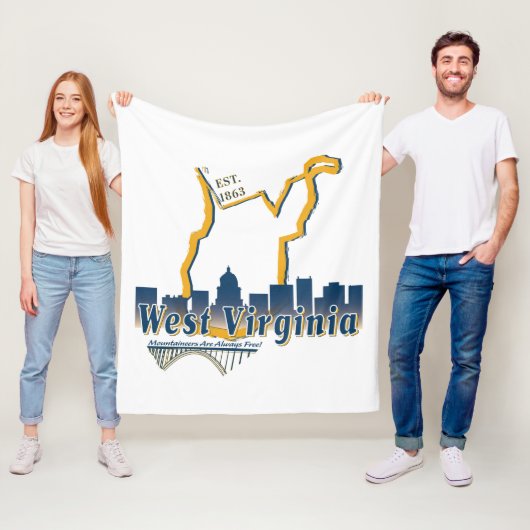 West Virginia Fleece Blanket (In situ)
