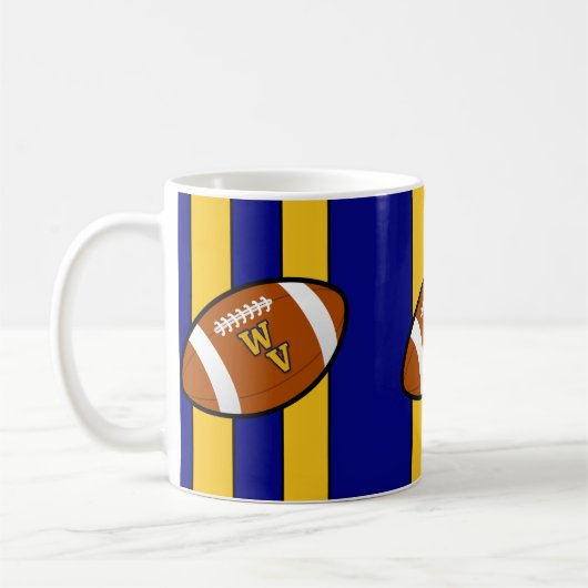 West Virginia Football Blue en Gold Pride Koffiemok (Links)