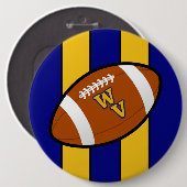 West Virginia Football Blue en Gold Pride Ronde Button 6,0 Cm (Voorkant /achterkant)