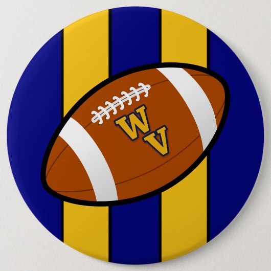 West Virginia Football Blue en Gold Pride Ronde Button 6,0 Cm (Voorkant)