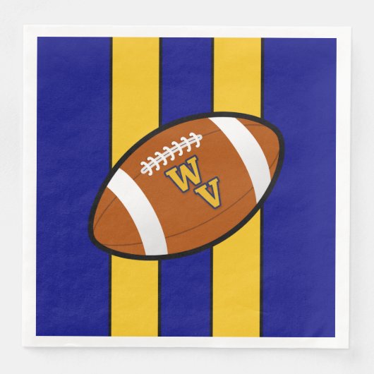 West Virginia Football Blue en Gold Pride Servetten (Voorkant)