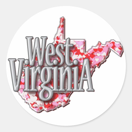 West Virginia Full of Hearts Stickers (Voorkant)