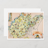 West Virginia Funny Map Briefkaart (Voorkant / Achterkant)