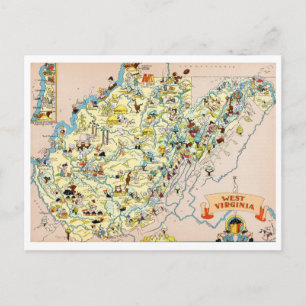 West Virginia Funny Map Briefkaart