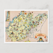West Virginia Funny Map Briefkaart (Voorkant)