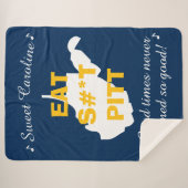 West Virginia Funny Sherpa Blanket Blue Deken (Voorkant (horizontaal))