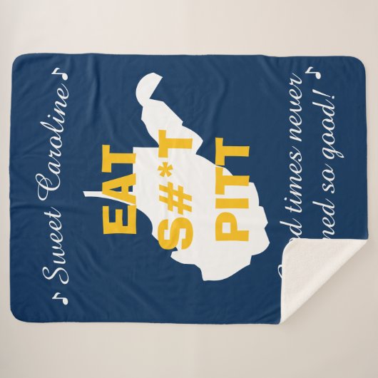 West Virginia Funny Sherpa Blanket Blue Deken (Voorkant (horizontaal))