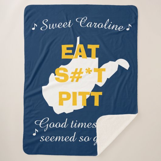 West Virginia Funny Sherpa Blanket Blue Sherpa Deken (Voorkant)