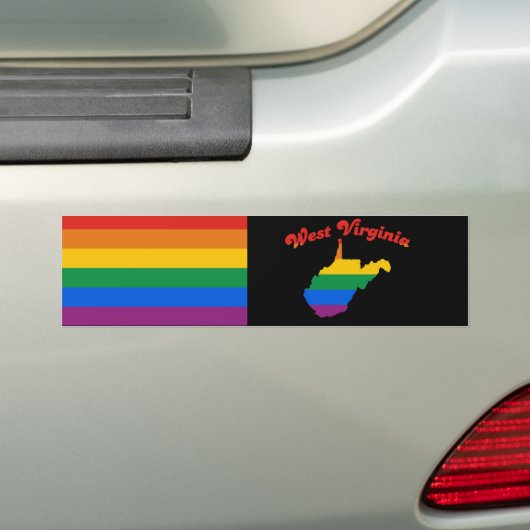 WEST VIRGINIA GAY PRIDE BUMPERSTICKER (Op auto)