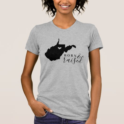 West Virginia Geboren en getogen T-shirt (Voorkant)