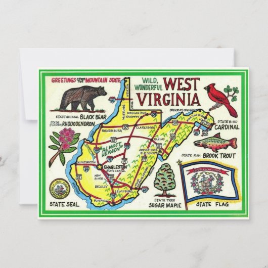 West Virginia geïllustreerde kaart bewegende aanko (Voorkant)