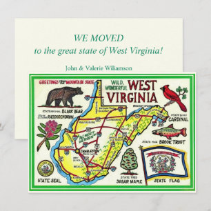 West Virginia geïllustreerde kaart verhuisbericht