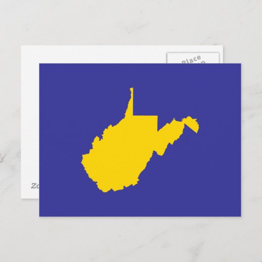 West Virginia goud en blauw Briefkaart (Voorkant / Achterkant)