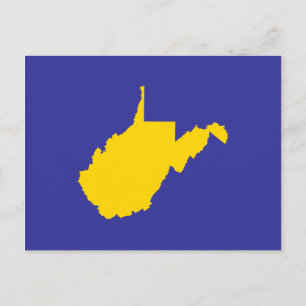 West Virginia goud en blauw Briefkaart