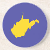 West Virginia goud en blauw Zandsteen Onderzetter (Voorkant)