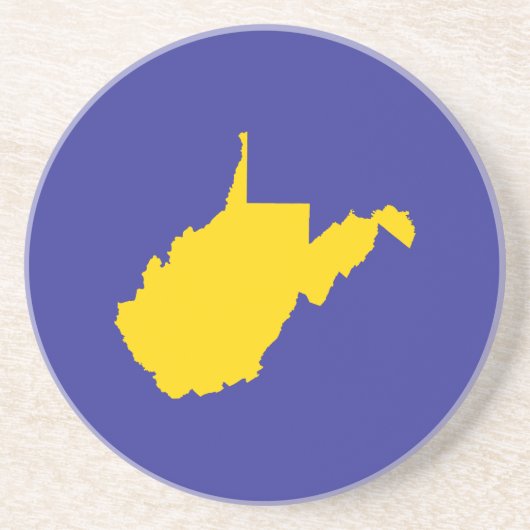 West Virginia goud en blauw Zandsteen Onderzetter (Voorkant)