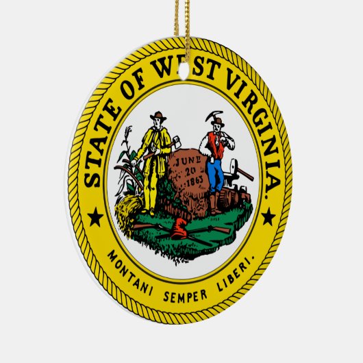 West Virginia Great Seal Keramisch Ornament (Rechts)
