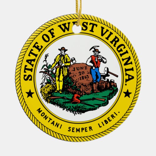 West Virginia Great Seal Keramisch Ornament (Voorkant)