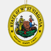 West Virginia Great Seal Keramisch Ornament (Links)