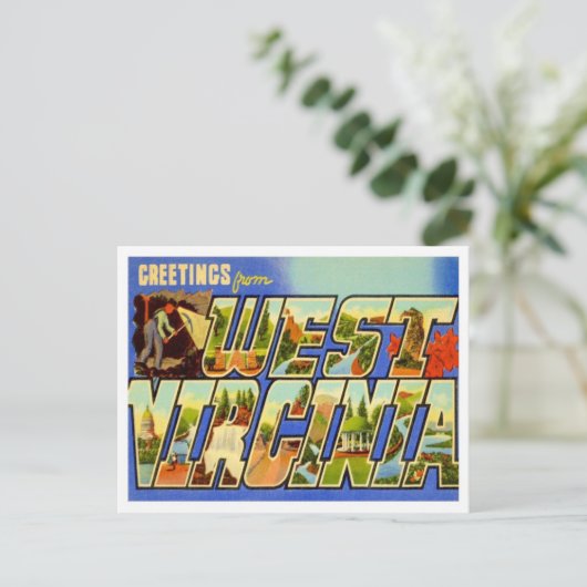 West Virginia Greetings uit de VS Briefkaart (Staand voorkant)