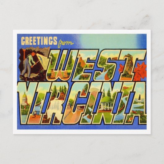 West Virginia Greetings uit de VS Briefkaart (Voorkant)
