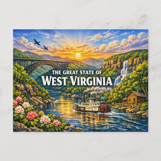 West Virginia Groet Ansichtkaart Briefkaart (Voorkant)