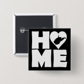 West Virginia Home Heart State Button Badge Pin (Voorkant /achterkant)