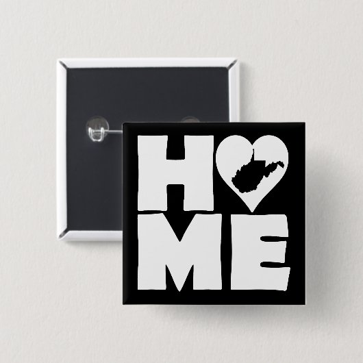 West Virginia Home Heart State Button Badge Pin (Voorkant /achterkant)