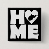 West Virginia Home Heart State Button Badge Pin (Voorkant)