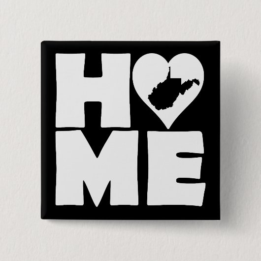 West Virginia Home Heart State Button Badge Pin (Voorkant)