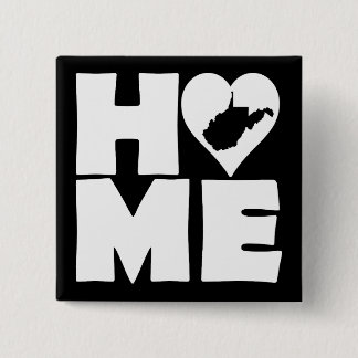 West Virginia Home Heart State Button Badge Pin