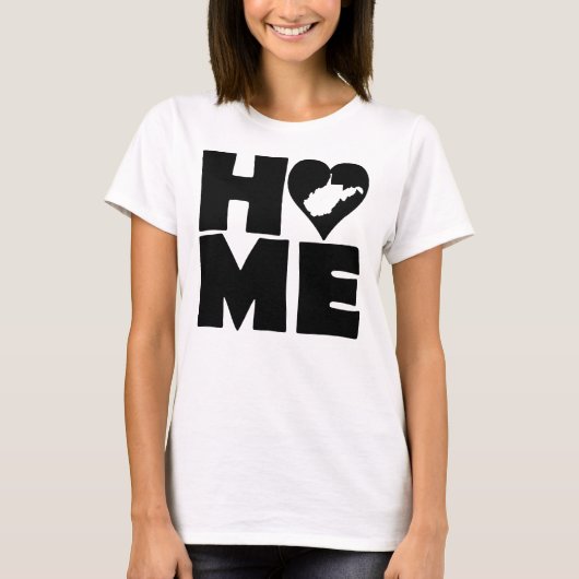 West Virginia Home Heart State T-shirts (Voorkant)